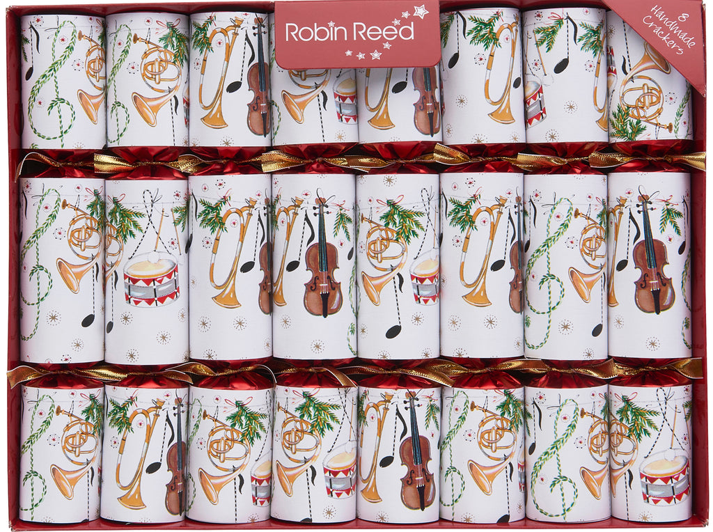 Robin Reed Handmade Christmas Crackers 8 x 10" - containing musical whistles - 52188