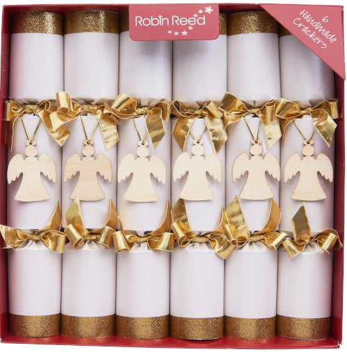 6 x 12" (30cm) Handmade Luxury Christmas Crackers by Robin Reed - Angels - 6055