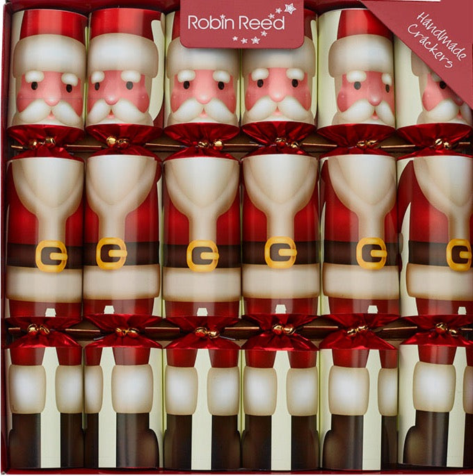 12 x 12" Handmade Christmas Crackers by Robin Reed - Santa Crackers with metal jingle bells -  61715