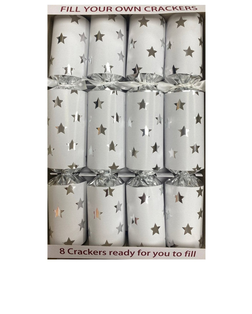 8 x 12" (30cm) Handmade Christmas Crackers Fill your own - SILVER DECADENCE - 61205