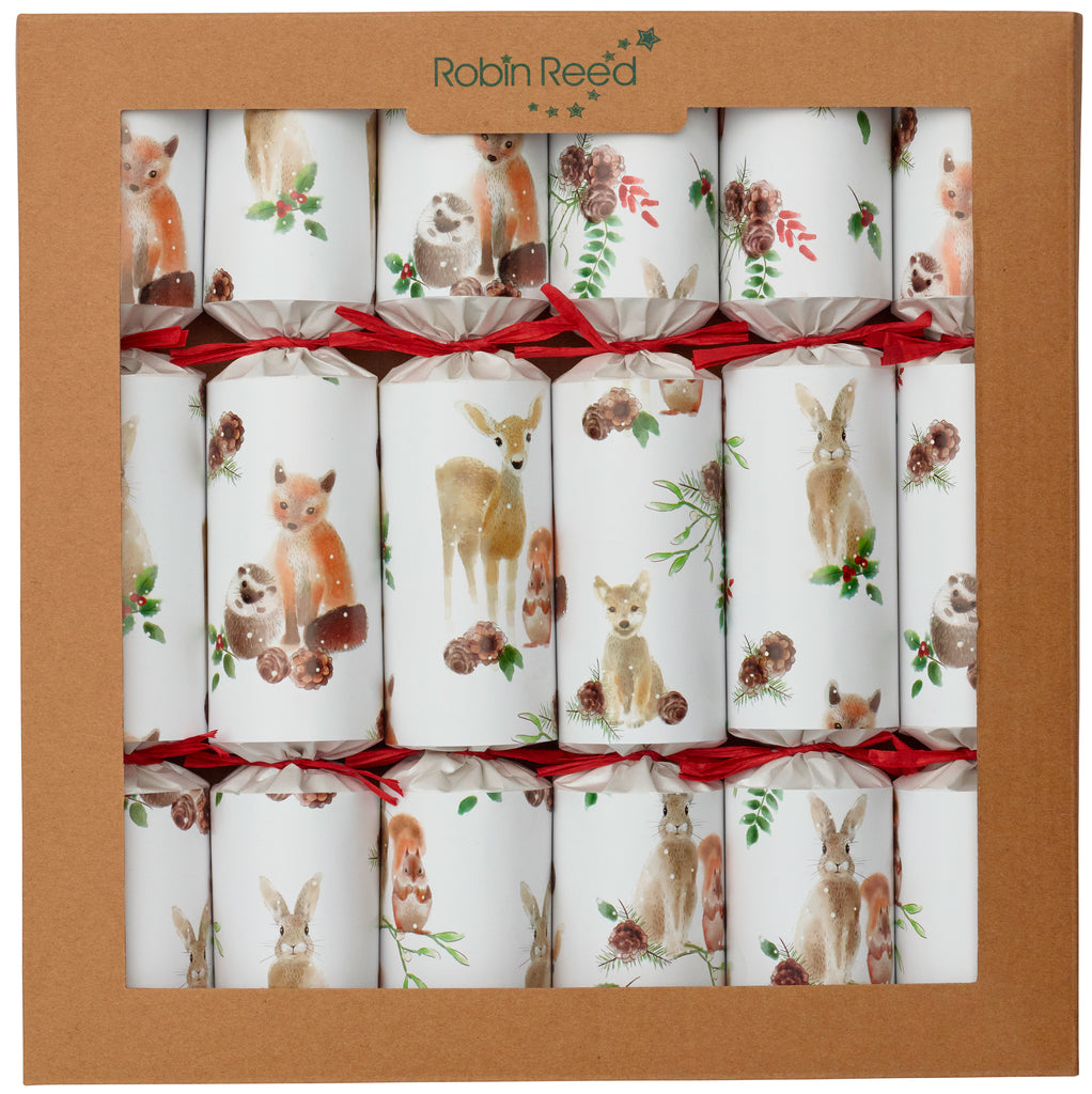 6 x 12" (30cm) Handmade Christmas Crackers by Robin Reed - ECO Animal Magic with flower seeds - 62052