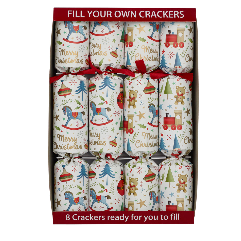 8 x 12" (30cm) Handmade Christmas Crackers Fill your own - TOY TOWN - 62209