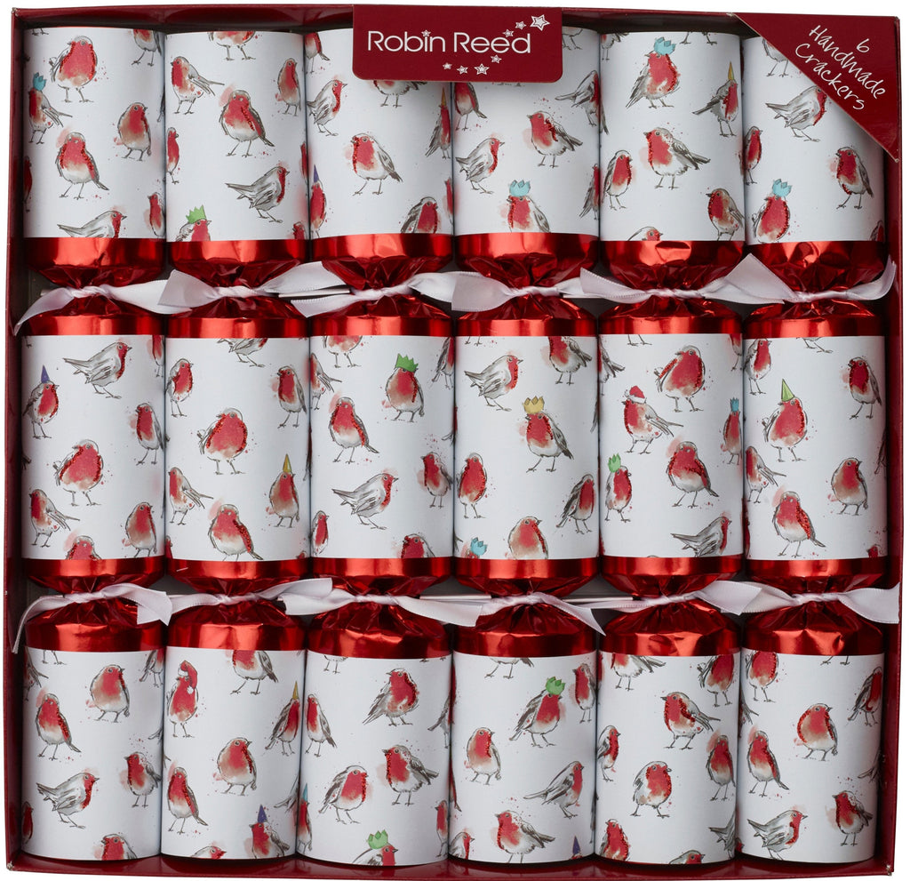 6 x 13" (33cm) Handmade Christmas Crackers by Robin Reed - Racing Robins - 71803