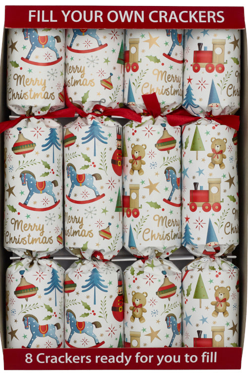 8 x 12" (30cm) Handmade Christmas Crackers Fill your own - TOY TOWN - 62209