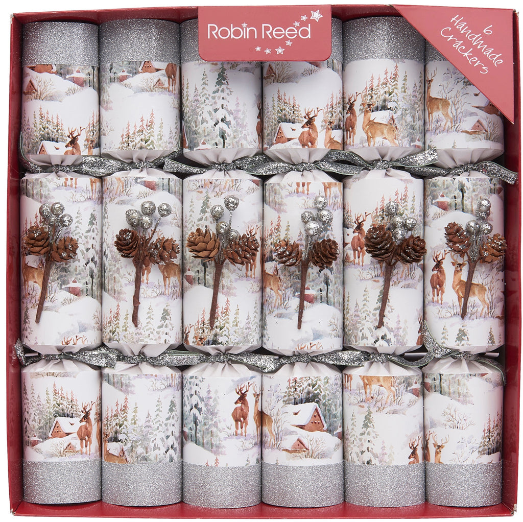 6 x 12" (30cm) Handmade Luxury Christmas Crackers by Robin Reed - Aspen Deer - 6042