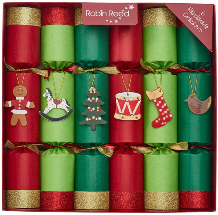 6 x 12" (30cm) Handmade Christmas Crackers by Robin Reed - Treasure Chest - 6053