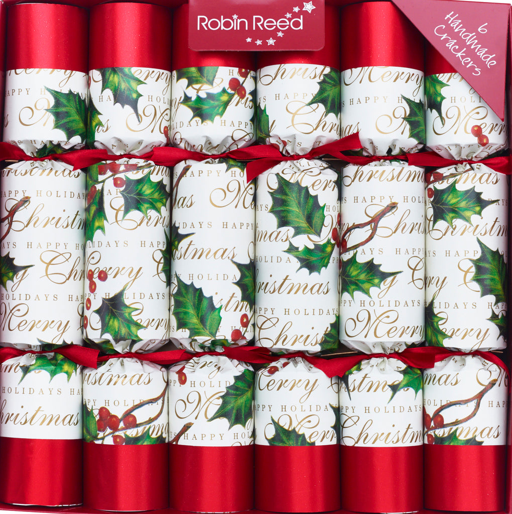 12 x 12" Ribbons and holly Christmas Crackers by Robin Reed (CCS628)