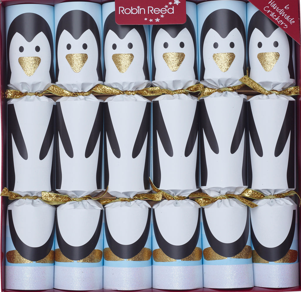6 x 13" (33cm) Racing Penguin Christmas Crackers - Handmade by Robin Reed - 71806