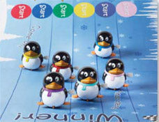 6 x 13" (33cm) Handmade Racing Penguin Christmas Crackers  by Robin Reed - Red Lime stripe 702